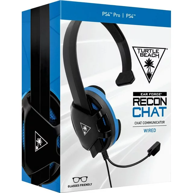 Turtle Beach Recon Chat PlayStation Headset – PS5, PS4, Xbox Series X, Xbox Series S, Xbox One, Nintendo Switch, Mobile, & PC with 3.5mm – Glasses Friendly, High-Sensitivity Mic - Black