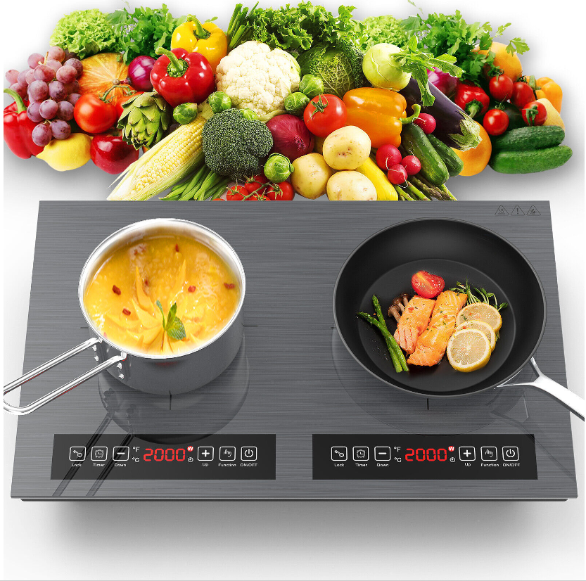 Induction Cooker 2 Burner Cooktop 1800W Digital 2 Burner Electric Cooktop