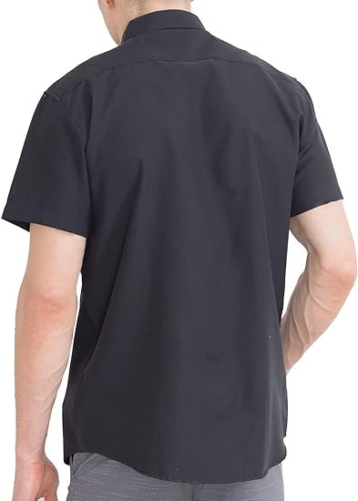 Visive Mens Shirts Multi Packs Short Sleeve Button Down Dress Shirts Solid Color Big and Tall