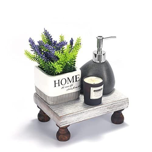mustry Farmhouse Kitchen Decor Decorative Rustic Wood Riser for Display Beaut...