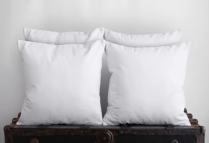 Utopia Bedding Throw Pillows (Set of 4, White), 18 x 18 Inches Pillows for Sofa, Bed and Couch Decorative Stuffer Pillows