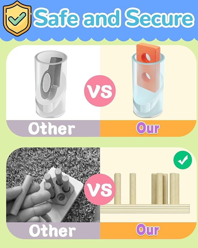 Montessori Toys for 1 2 3 Year Old Boy Girl, Toys for Ages 2-4 0-2 Toddlers Kids Baby, 1 2 Year Old Boy Girl Birthday Gifts, Wooden Learning Puzzles Shape Sorter Toys for Toddlers 1-3